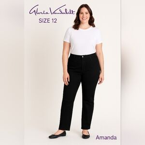 Gloria Vanderbilt Women's Black Jeans High Rise Cotton Spandex Size 12